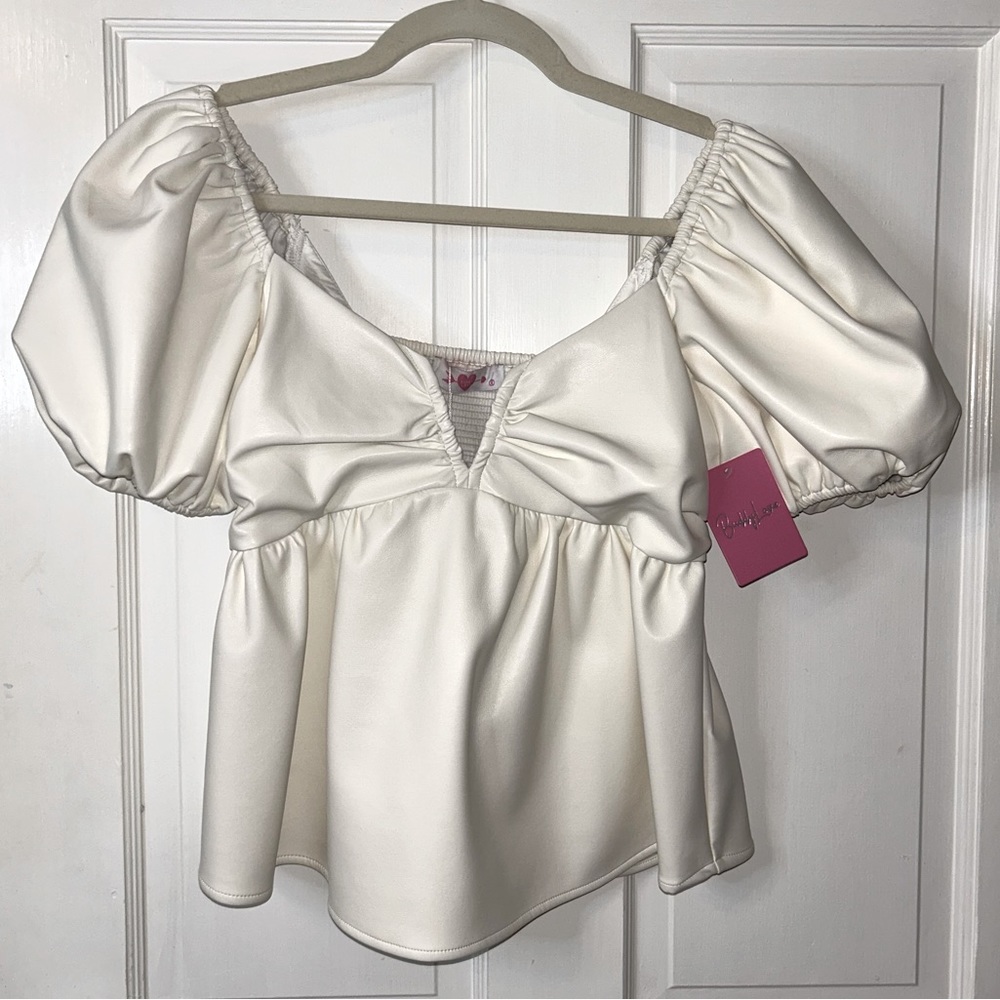 NWT Buddy Love Houston Puff Sleeve Top